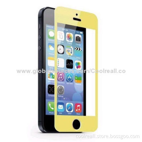 Colorful tempered glass screen protector for iPhone 4, high clarity, anti-crash